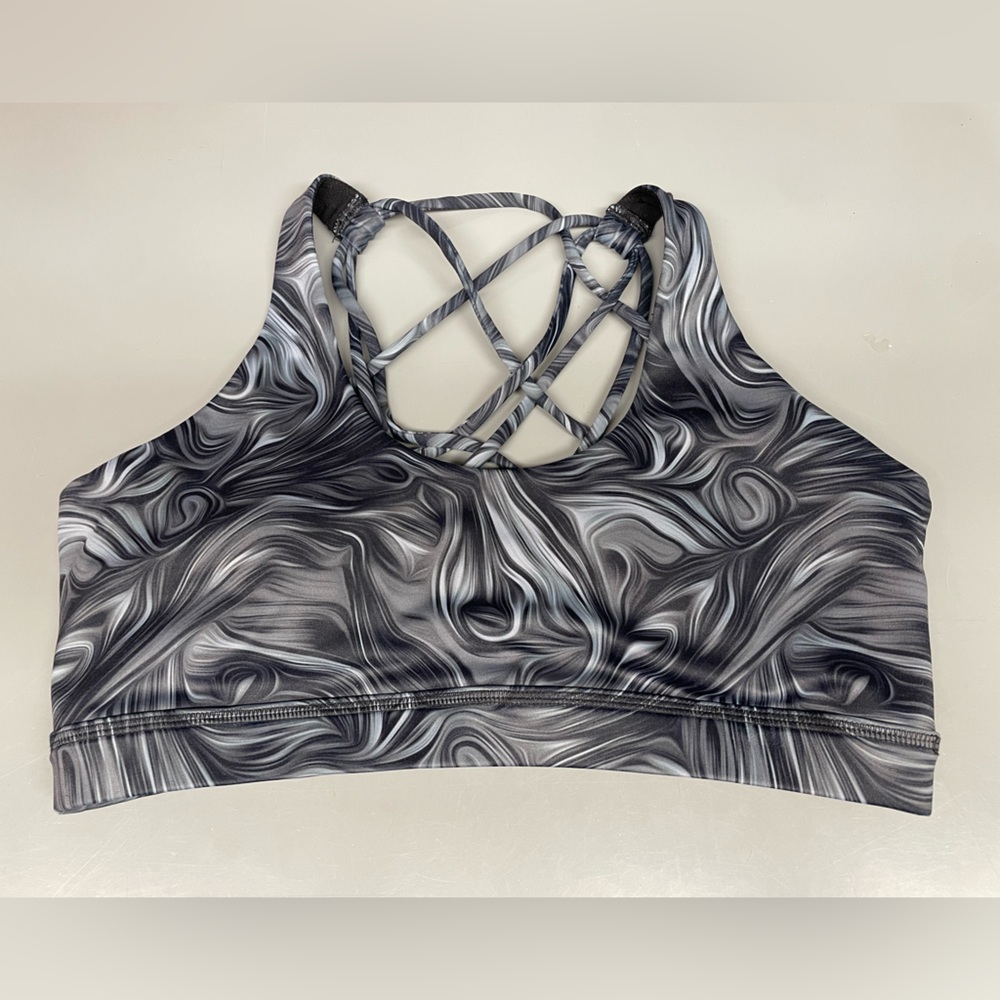 CVG Black and Gray Swirl Sports Bra Medium